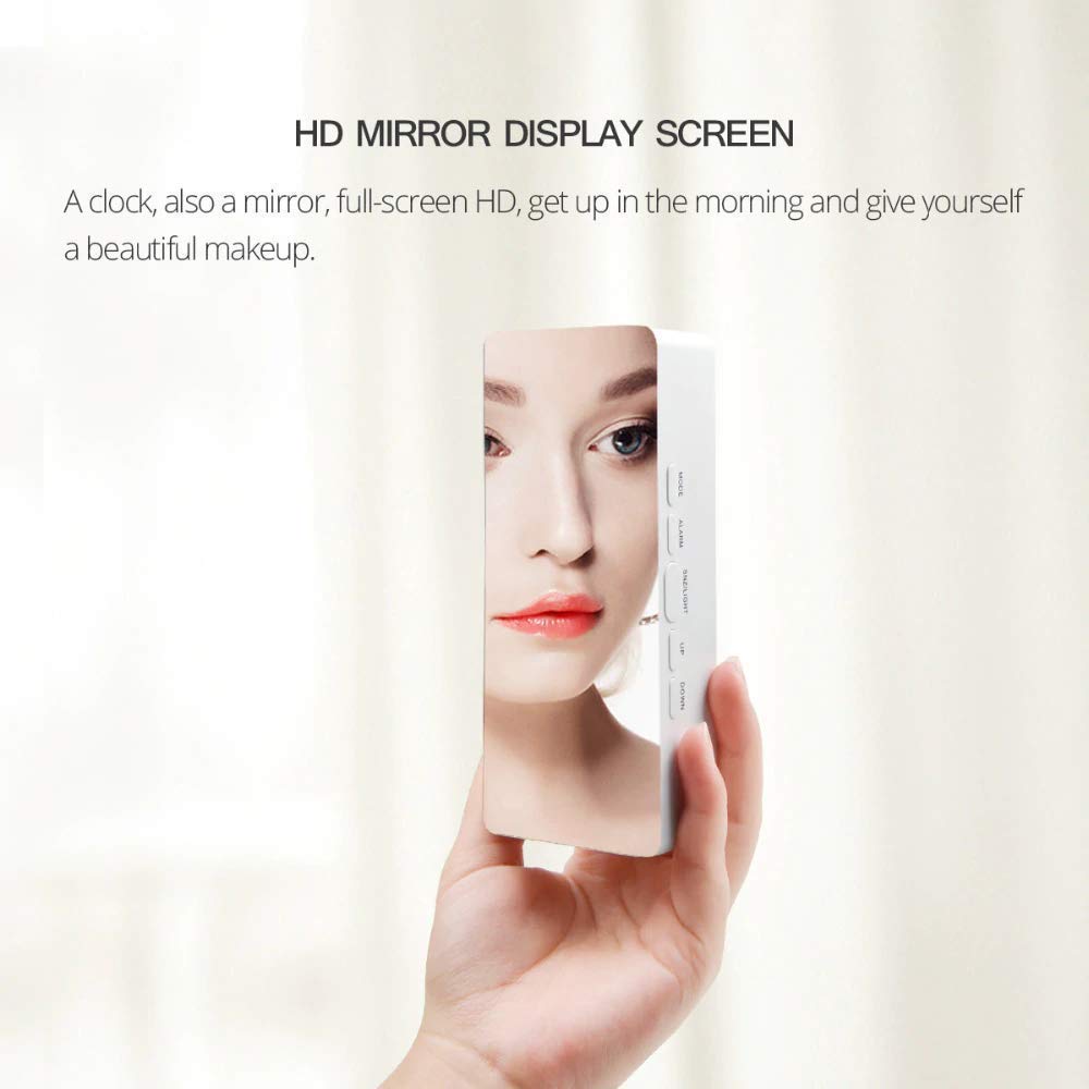 Digital LED Mirror Alarm Clock for Table Smart Alarm Clock for Students Heavy Sleepers with Sensor Date and Temperature for Office Home & Bedroom (Multi)