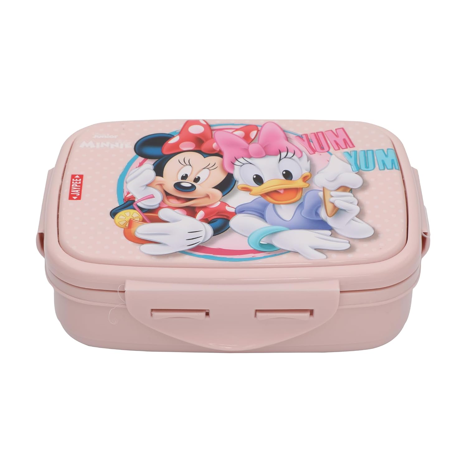 JAYPEE Steel Tek Jr. Insulated Lunch Box Mickey Mouse & Donald Duck, Pink, 400 ml | Airtight Tiffin Box for School Kids Inner Stainless Steel Mini Box | Bpa Free