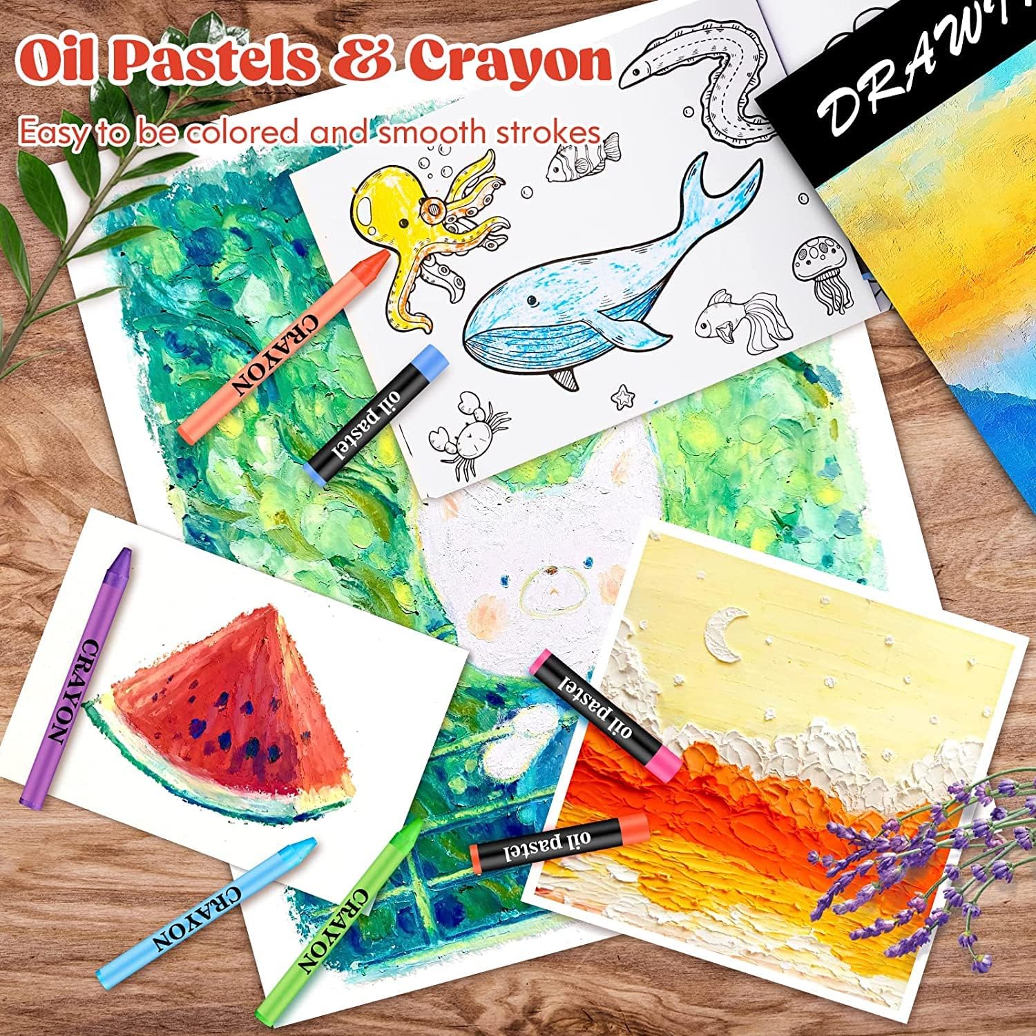 A G 145 Pcs Children Deluxe Art Drawing Set for Kids Case Studio Art and Craft Supplies Drawing and Painting Set Great Gift (UNICORN)