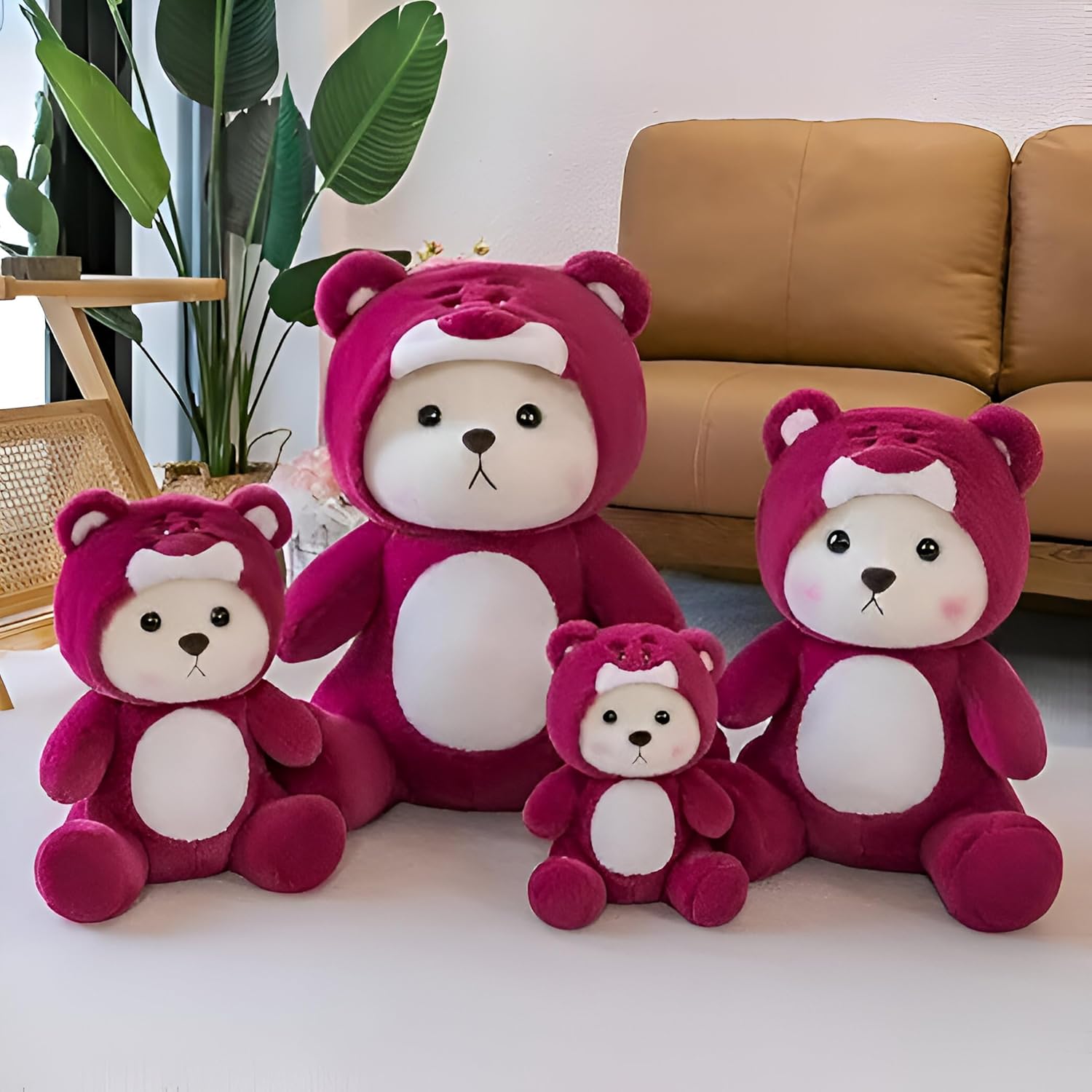 Beautiful Teddy Bear Cuddley Plush Stuffed Animal Soft Toys for Kids Girls Wine Red 30 cm