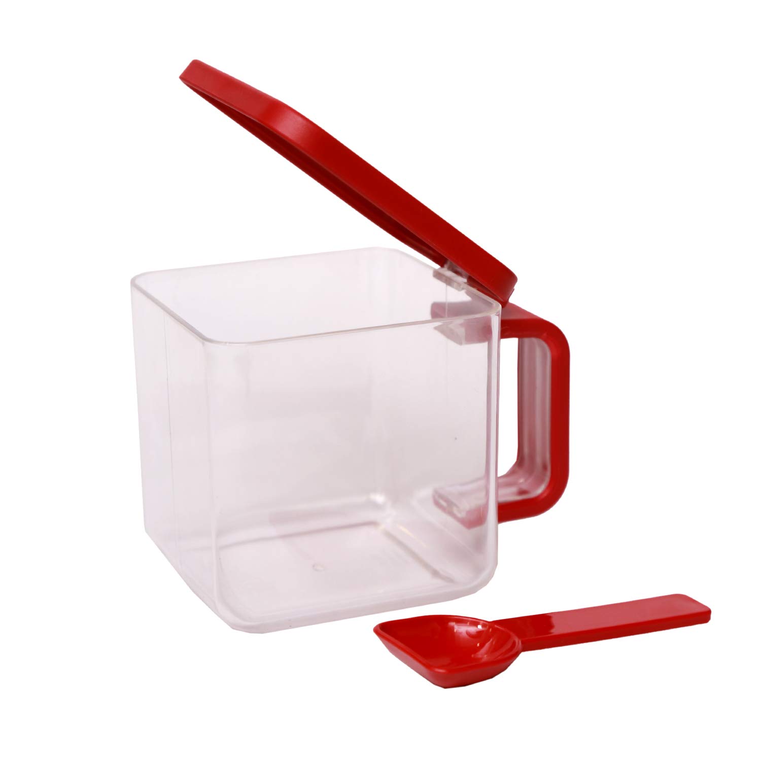 Jaypee Plus Plastic Pickle & Chutney Airtight Container with Tray- Pickle Set Ivory Red