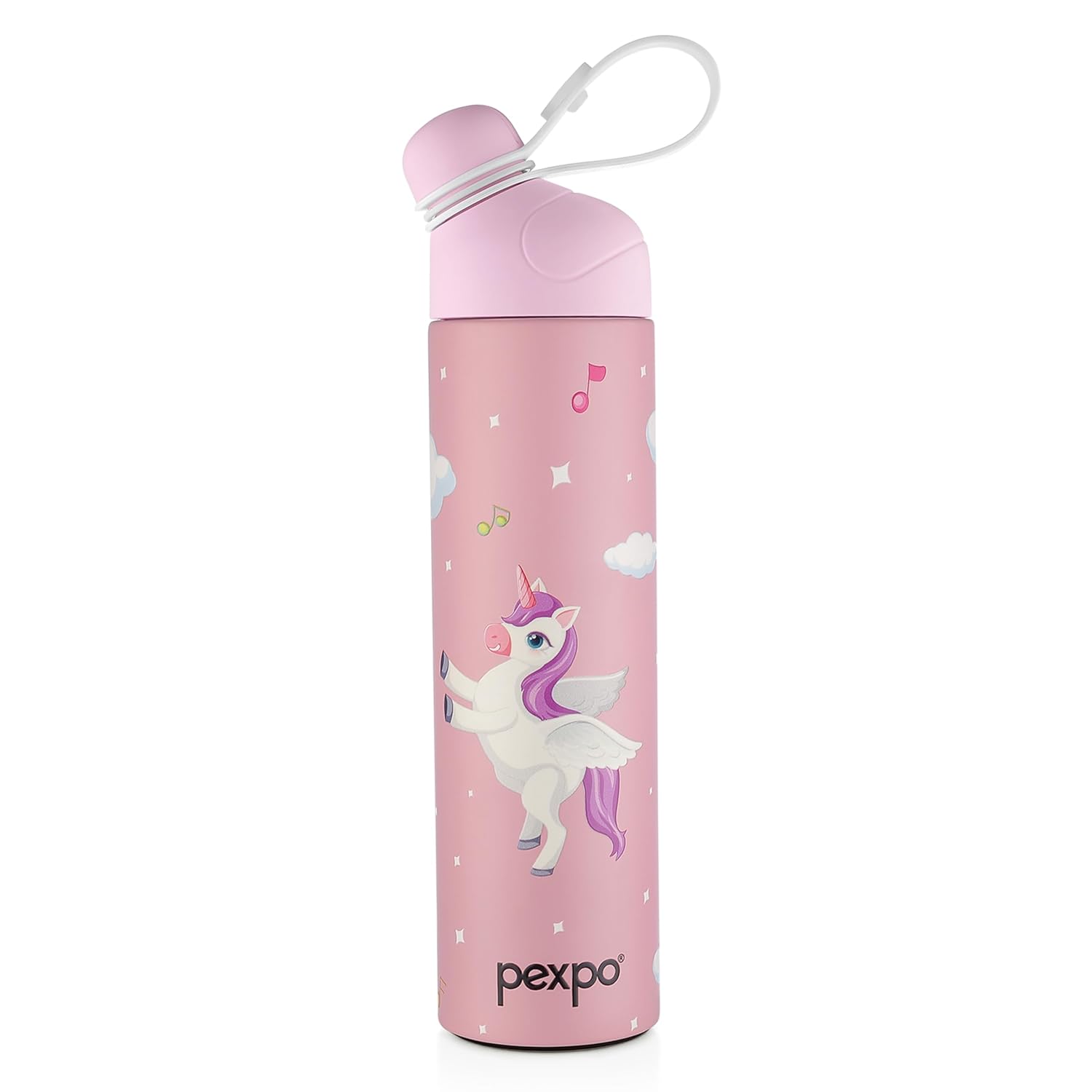 Pexpo Pico Cute Sipper|Hot & Cold 500ml Stainless Steel Water Bottle for Kids & Adults|Unicorn UV Printed Design | Vacuum Insulated|Leak Proof & BPA Free|School, Picnic, Travel